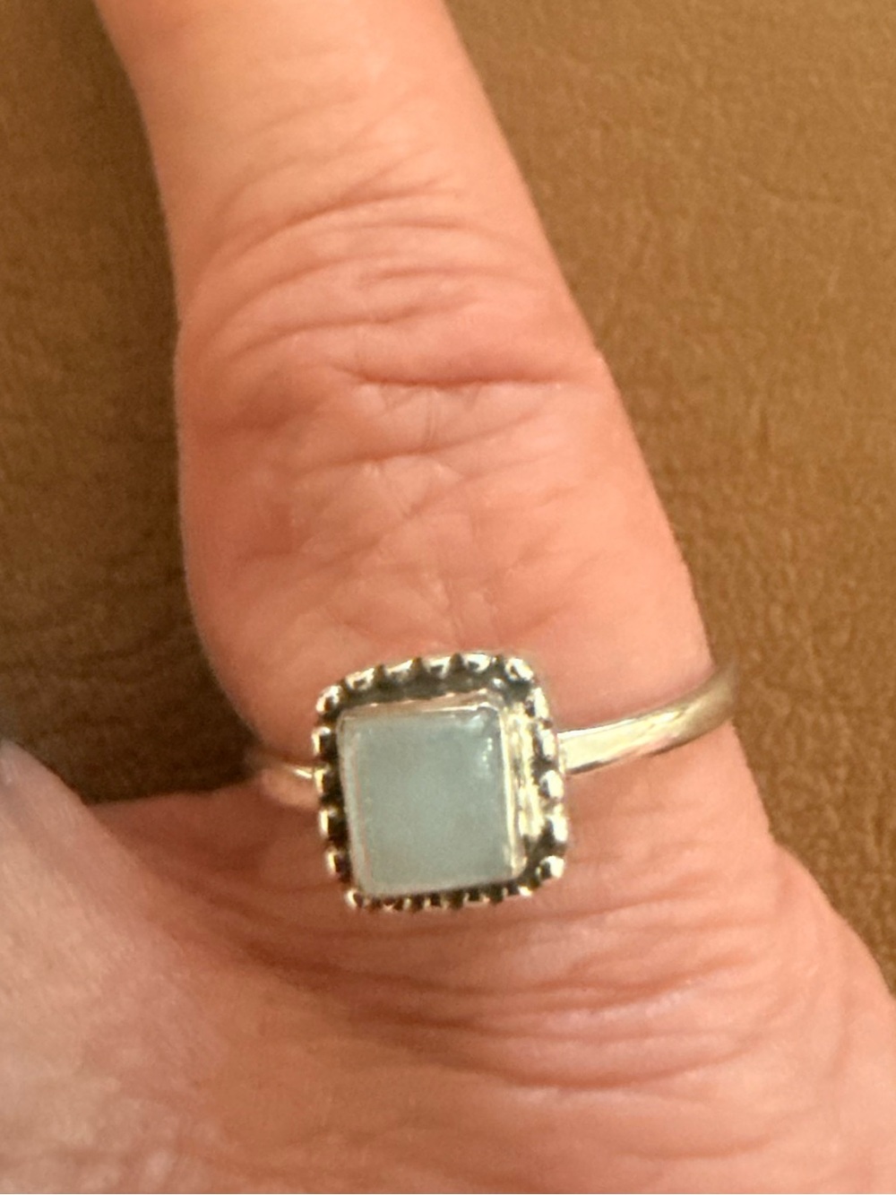 Little Pinky Finger Grey Moonstone Sterling Ring